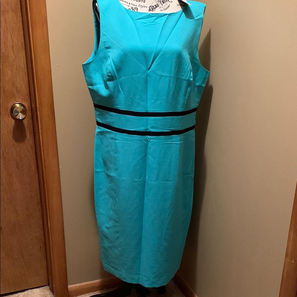 NWT Black Label Elegant Teal Sleeveless Dress sz 16 (263)